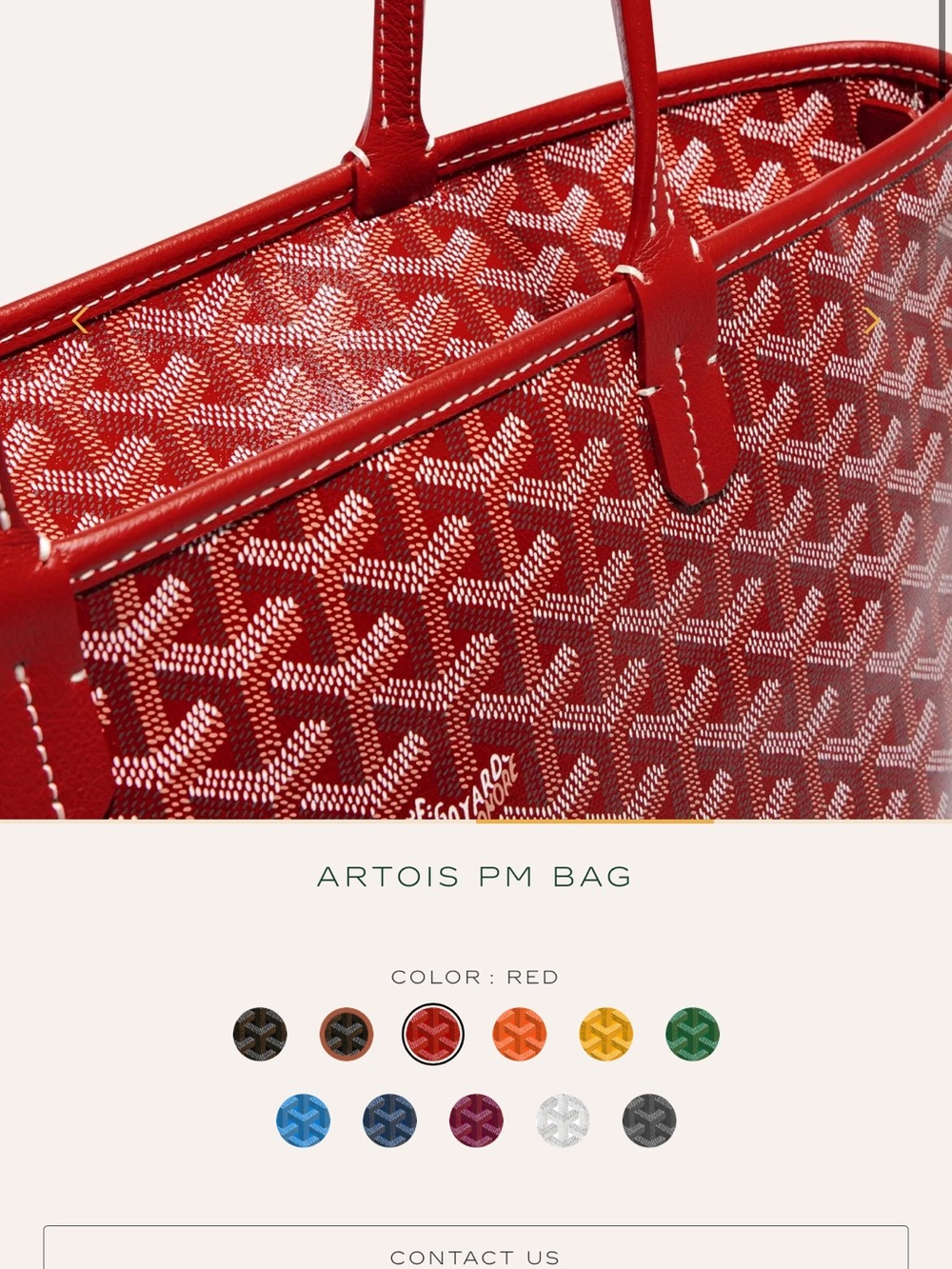 Goyard Artois PM Tote in Red Patterned Canvas - Picture 3 of 4